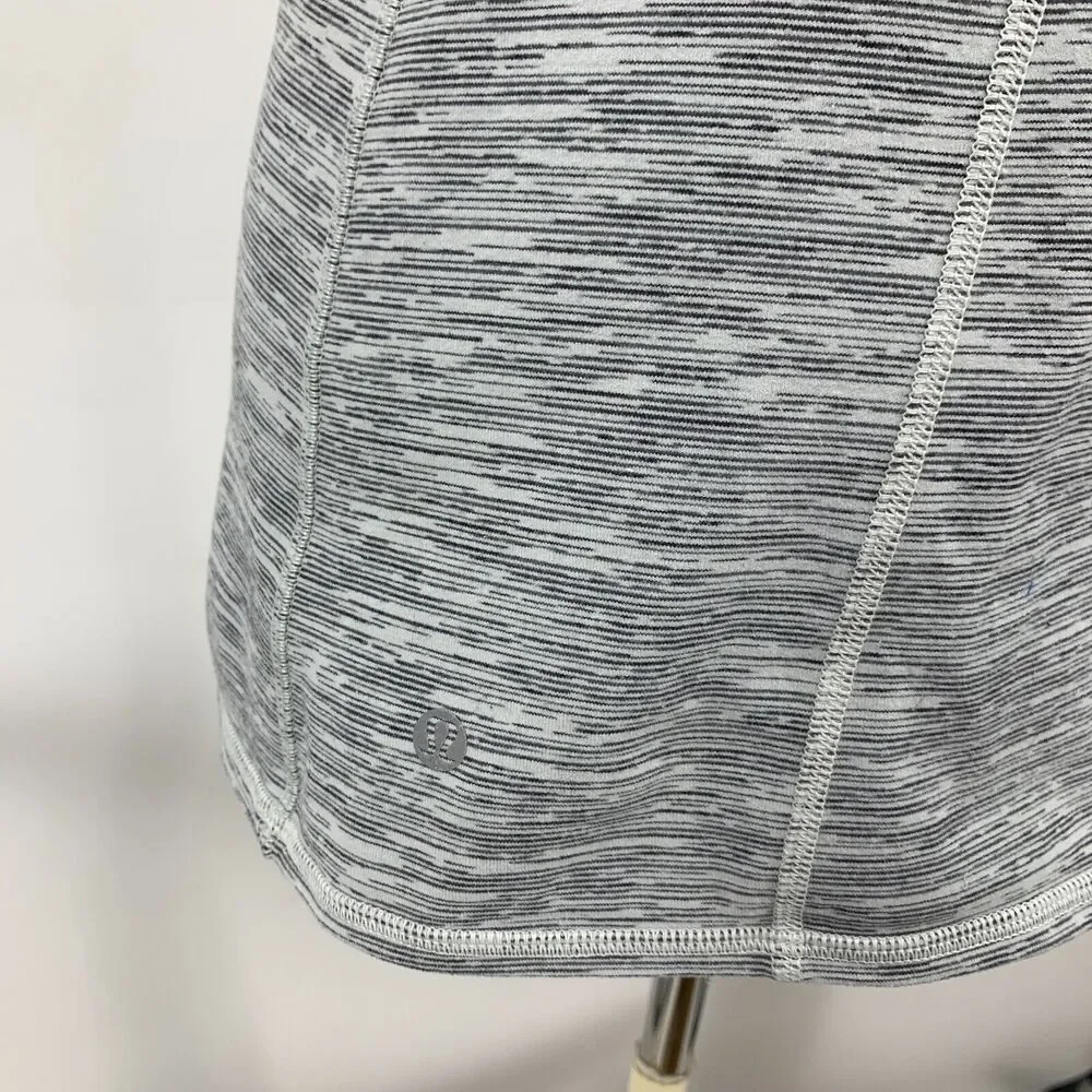 Lululemon Dancing Warrior Tank Top Womens 6 Gray Pink Strappy Shelf Bra Athletic